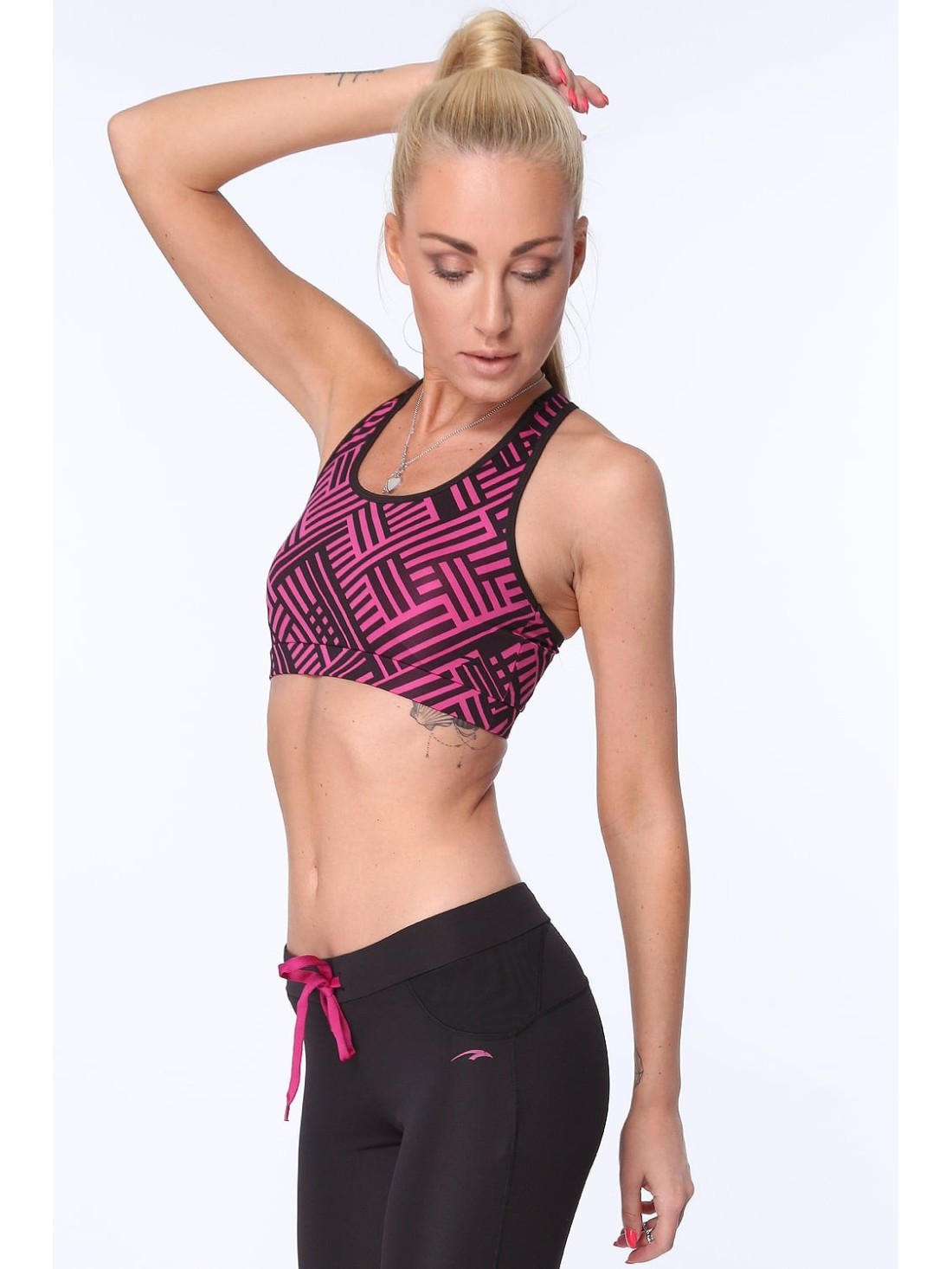 Sporttop mit geometrischen Formen, Amaranth MR15501 – Online-Shop – Boutique